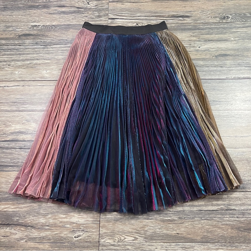 NEW w/o tags Rachel Comey Romana Pleated Shimmering Metallic Skirt Large L - Picture 2 of 9